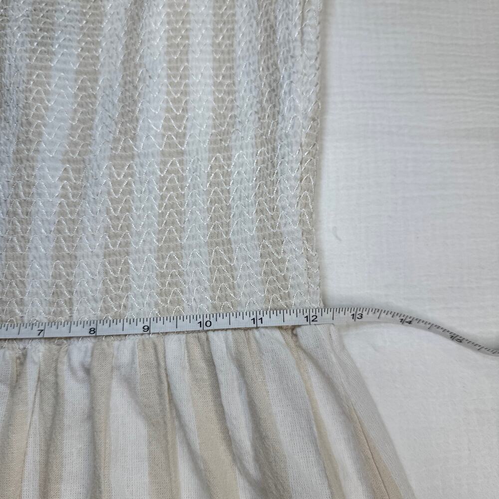 Boohoo Smocked Striped Sundress Maxi Cotton Women’s 6 Tiered Coastal Cottagecore - Picture 16 of 16